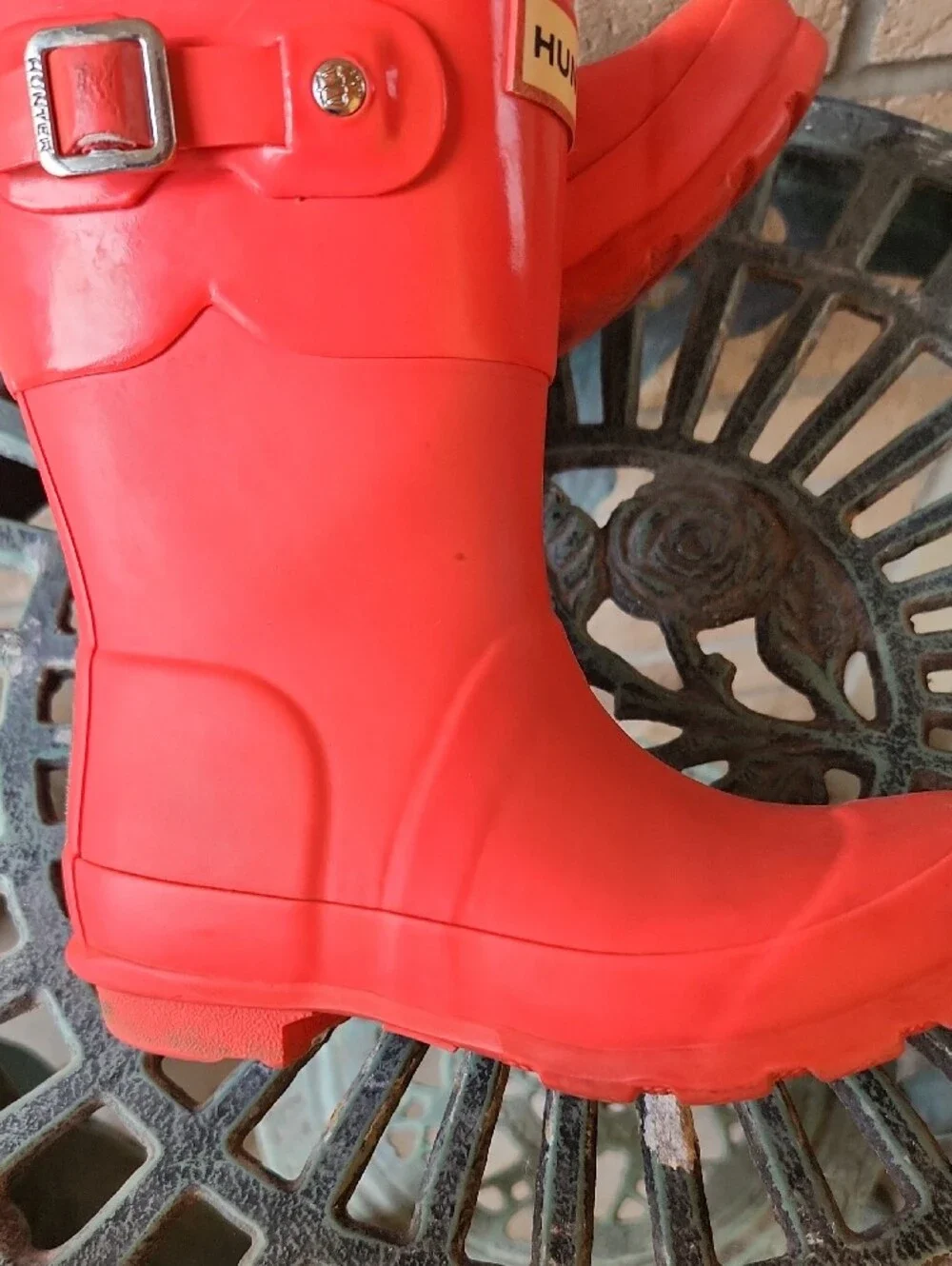 Hunter Kids Coral-Red Rain Boots